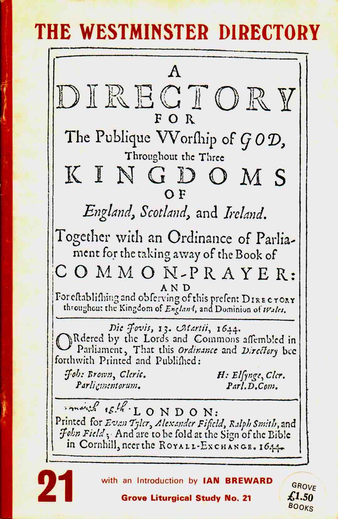 Cover of A Directory for the Publique Worship of God in the Three Kingdoms No.21