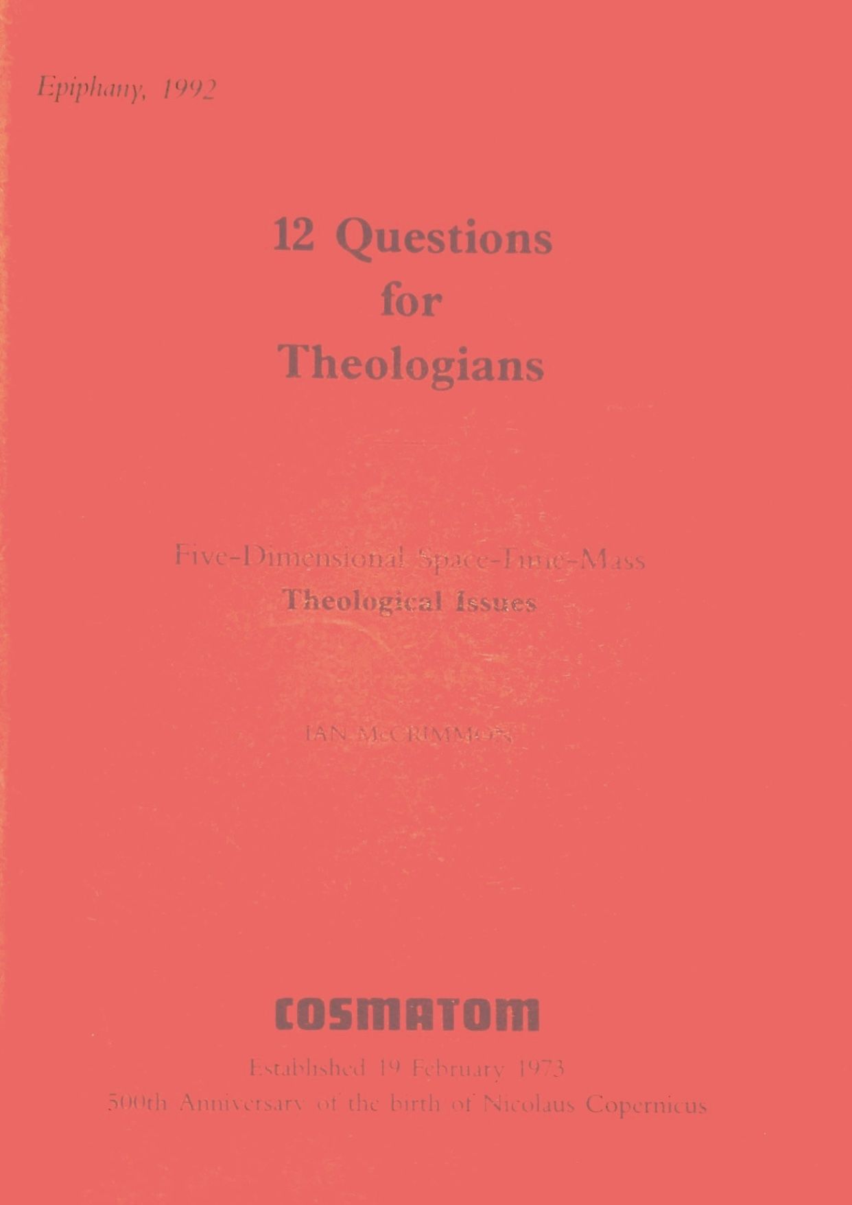 Cover of 12 Questions for Theologians