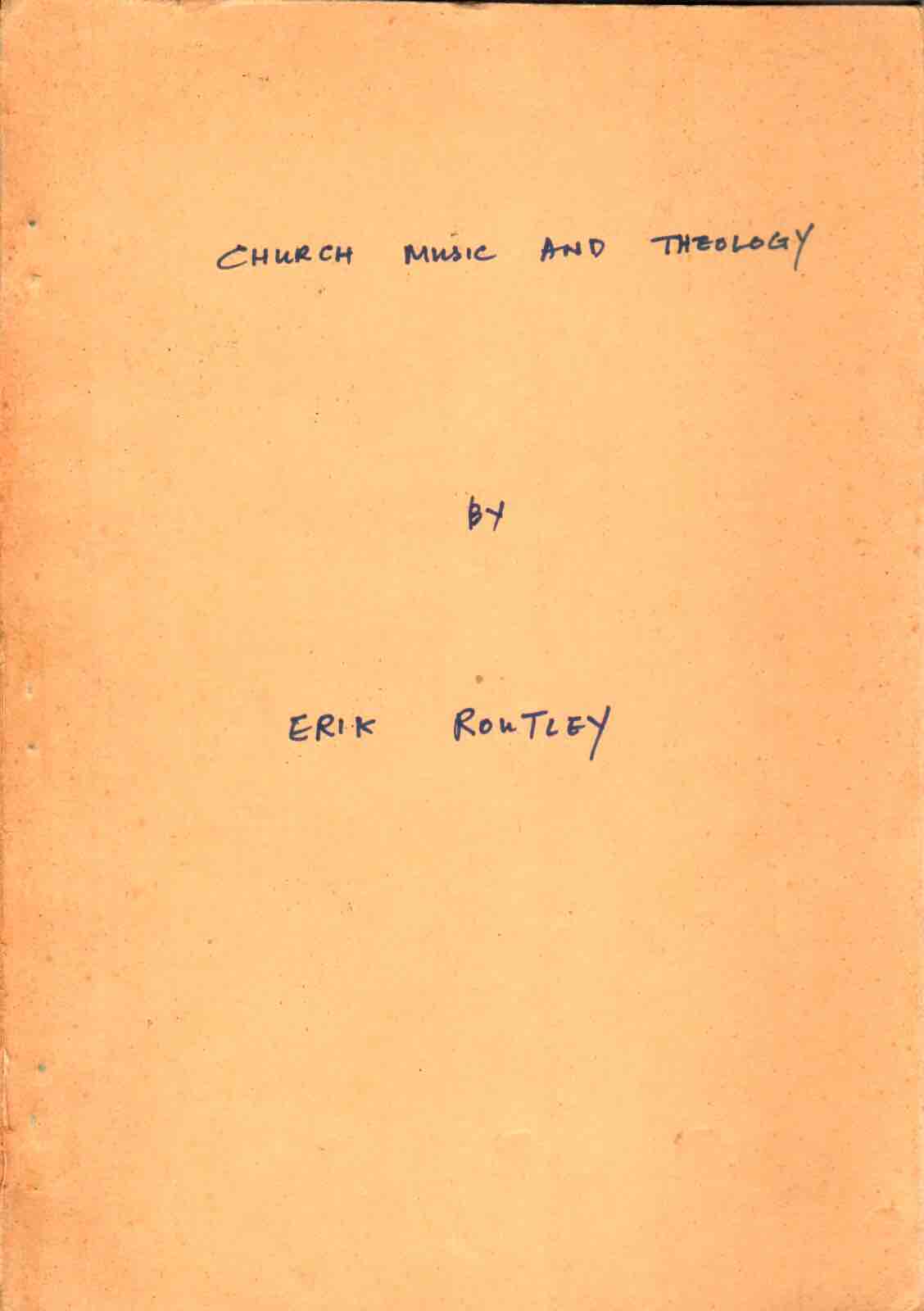 Cover of Church Music and Theology