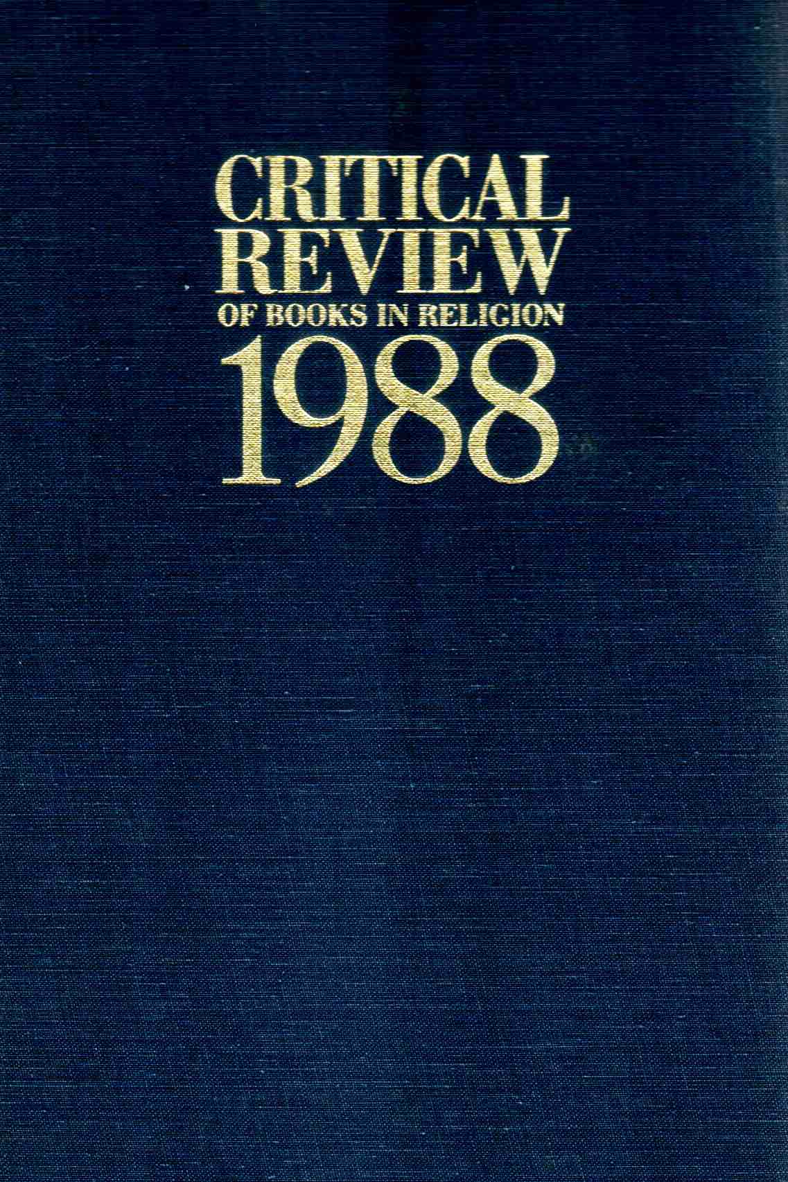 Cover of Critical Review of Books in Religion 1988