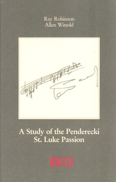 Cover of A Study of the Penderecki St. Luke Passion