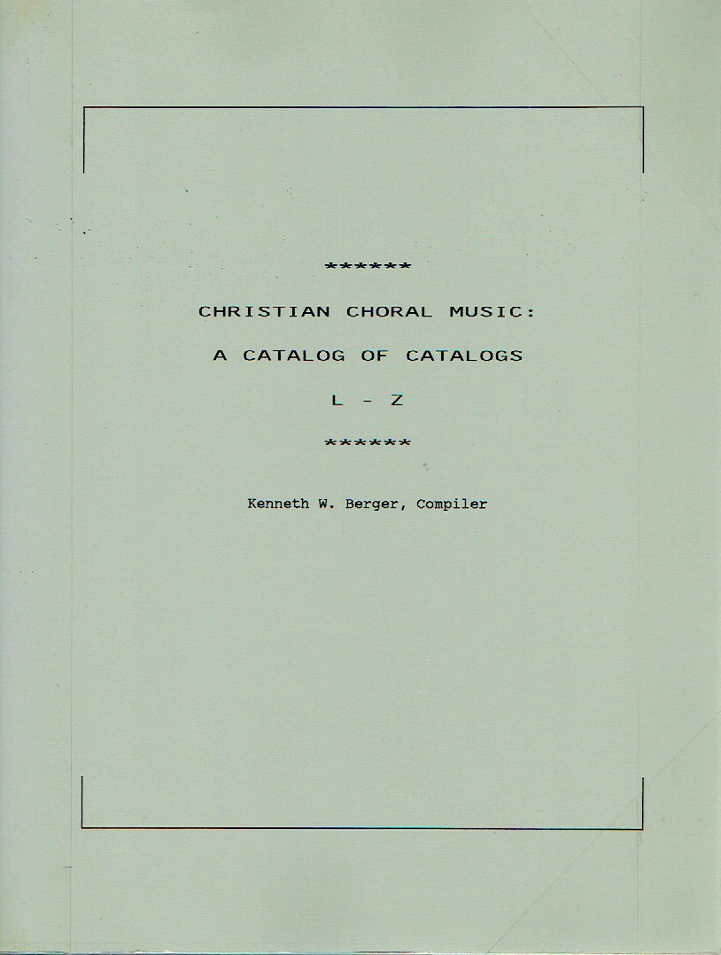 Cover of Christian Choral Music: A Catalog of Catalogs